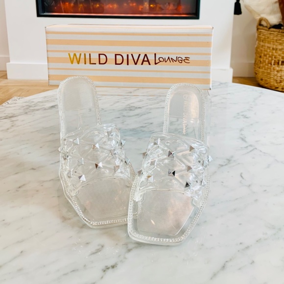 WILD DIVA LOUNGE Studded Jelly Slip-On Sandal (Women) - Picture 3 of 11